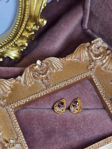 Amethyst gold studs